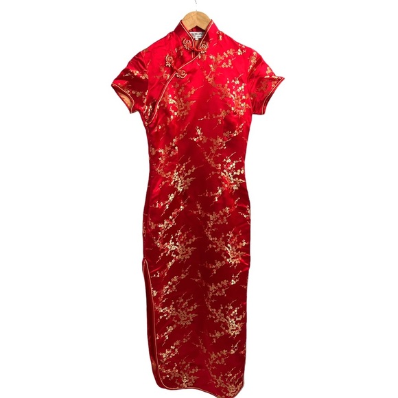 Dresses & Skirts - Yi Fang Qipao Cheongsam Silk Dress Traditional Blossum Chinese Dress Sz 34 (S/M)